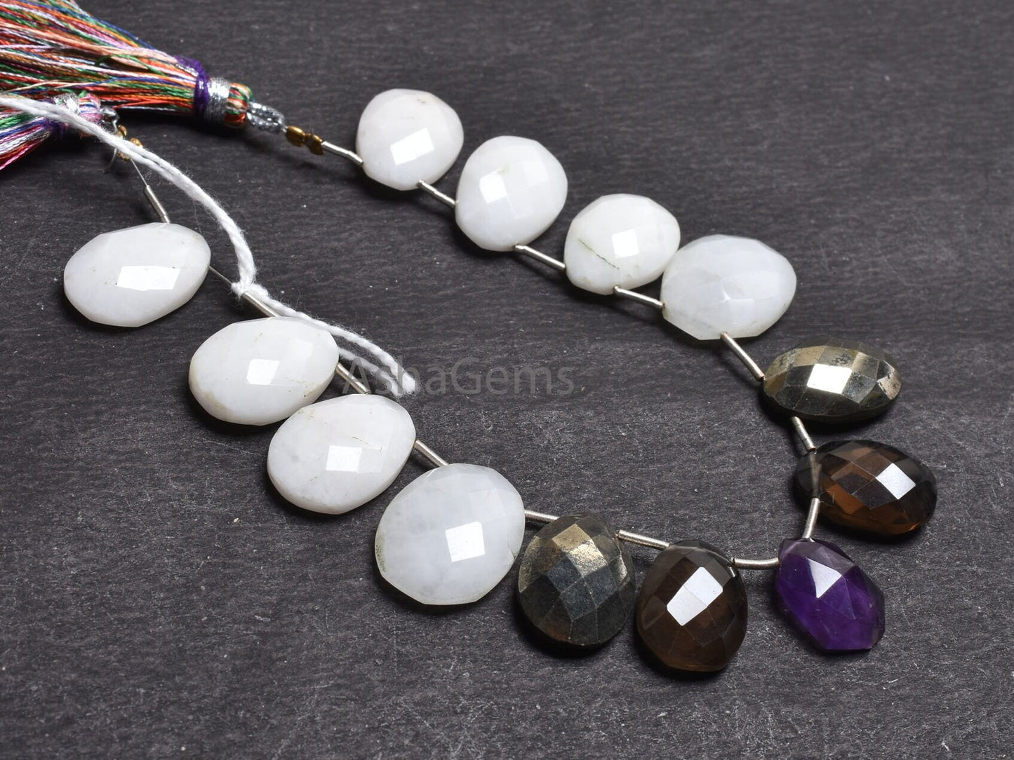 Beautiful Multi Color Stone Fancy Egg Shape Faceted Beads,10x15-15x20mm Mix Gemstone Fancy Egg Oval Side Drill Briolette Bead Jewelry Making