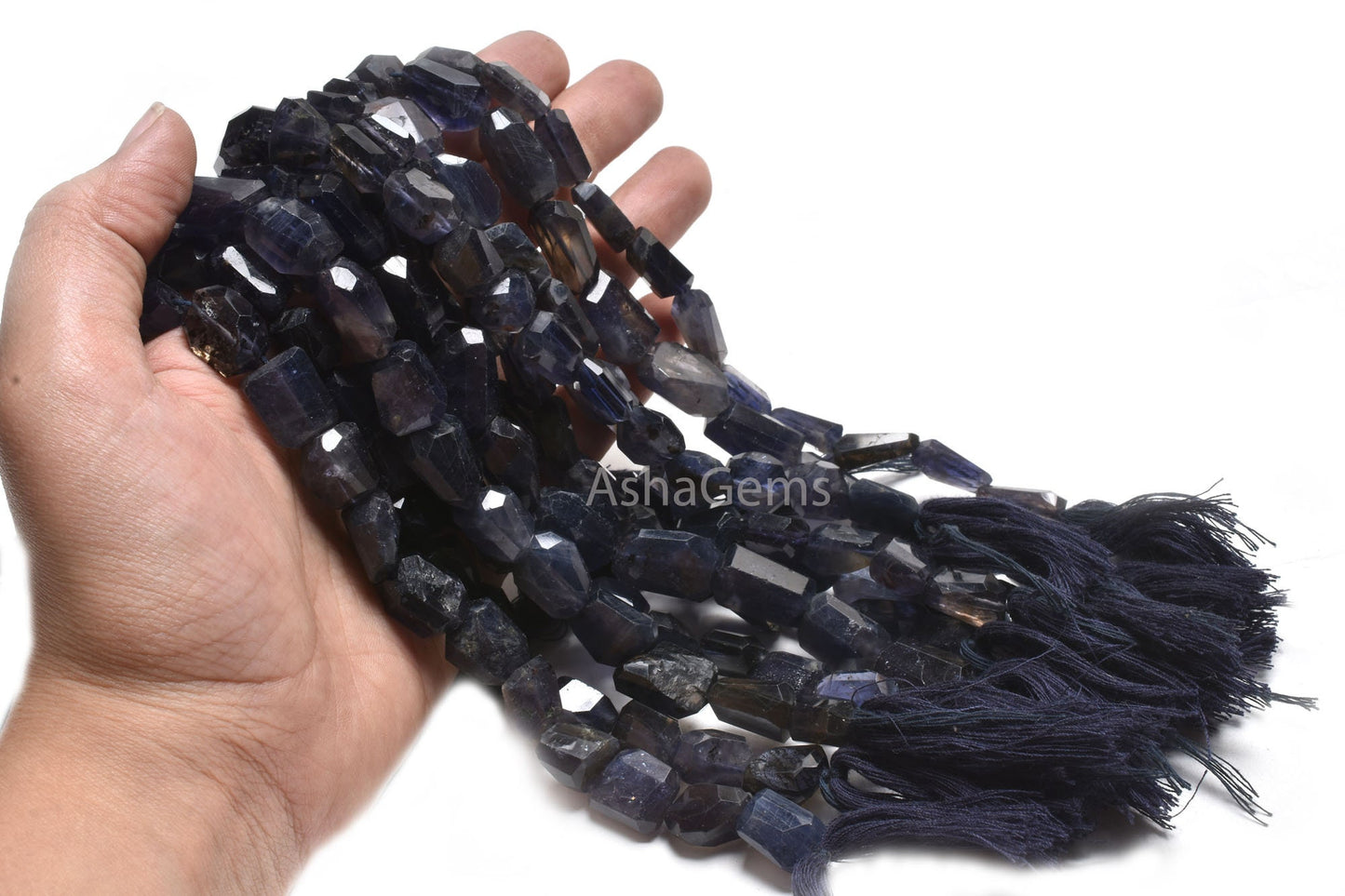 Natural Blue Iolite Faceted Nuggets Tumble Shape Gemstone Beads,14"Strand Iolite Beads, Fine Iolite Indian Handcut Tumble Bead Jewelry Craft