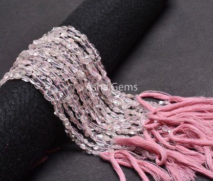 Natural Pink Rose Quartz Tiny Nugget smooth Beads,13" Strand Natural Rose Quartz Tumble Plain Handmade Gemstone Bead Jewelry Making Crafts
