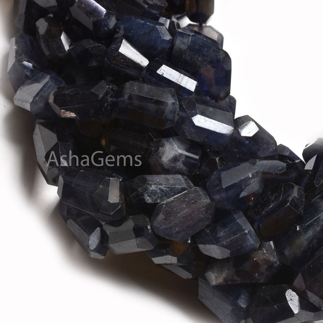 Natural Blue Iolite Faceted Nuggets Tumble Shape Gemstone Beads,14"Strand Iolite Beads, Fine Iolite Indian Handcut Tumble Bead Jewelry Craft