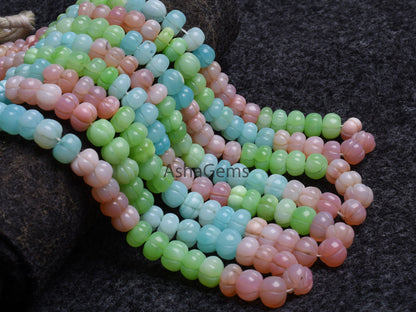 Multi color Opal carving watermelon Beads, Shaded Multi Rainbow Opal handmade Carve Pumpkin Gemstone Bead Carve Opal Necklace Jewelry SALE