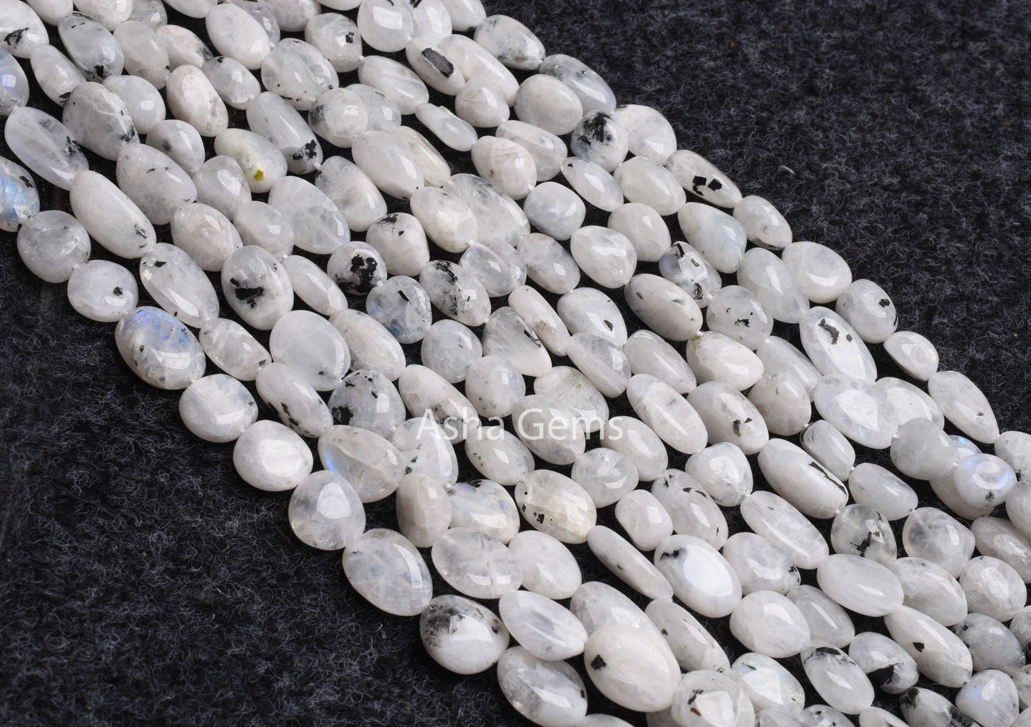 Natural Moss Rainbow Moonstone Nugget Shape Beads,Beautiful Rainbow Smooth Pebble Bead, Black Dot Rainbow Gemstone Uneven Nuggets Beads SALE (AG 22291)