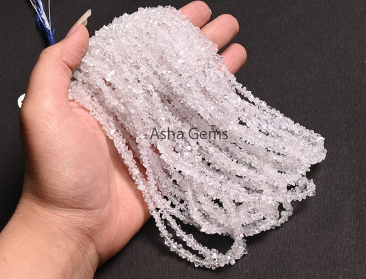 White Herkimer Diamond Uneven Nugget Gemstone Beads,4-6 mm Diamond Quartz Polish Rough Raw Drill Beads, Herkimer Diamond Bead Jewelry Craft