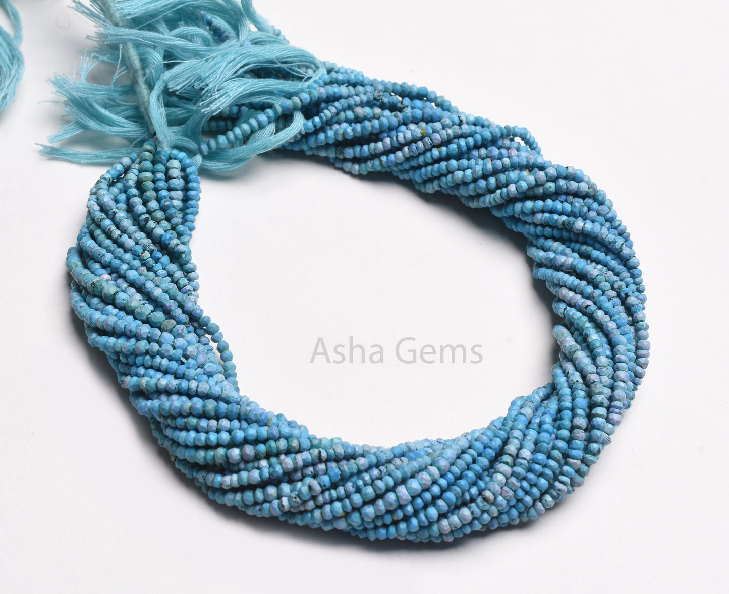 Blue Turquoise Howlite Indian Cut Faceted Beads,13.5" Strand Turquoise Faceted Rondelle Gemstone Beads, Howlite Turquoise Bead Jewelry Sale