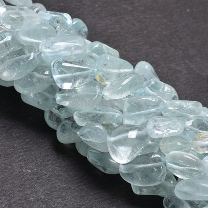 Rare Blue Topaz Smooth Nugget Shape Beads,12.5"Strand Natural Topaz Handmade Uneven Tumble Straight Drill Loose Gemstone Topaz Bead Jewelry (AG 22128)