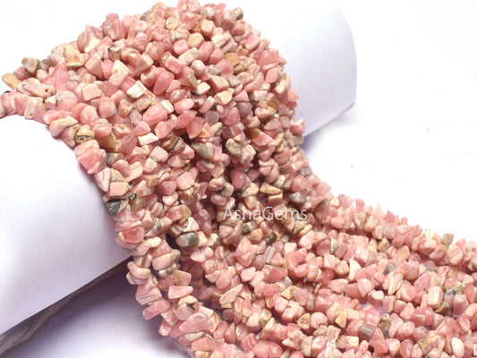 34" Strand Natural Rhodochrosite Uncut Chip Gemstone Beads, Pink Rhodochrosite Raw Rough Smooth Nugget Bead, Rhodochrosite Bead Jewelry SALE