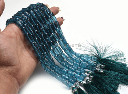 AAA Crystal Coated Concave Cut faceted Barrel Beads, London Blue Coated Crystal Concave Cut Fancy Barrel Gemstone Bead Necklace Jewelry SALE