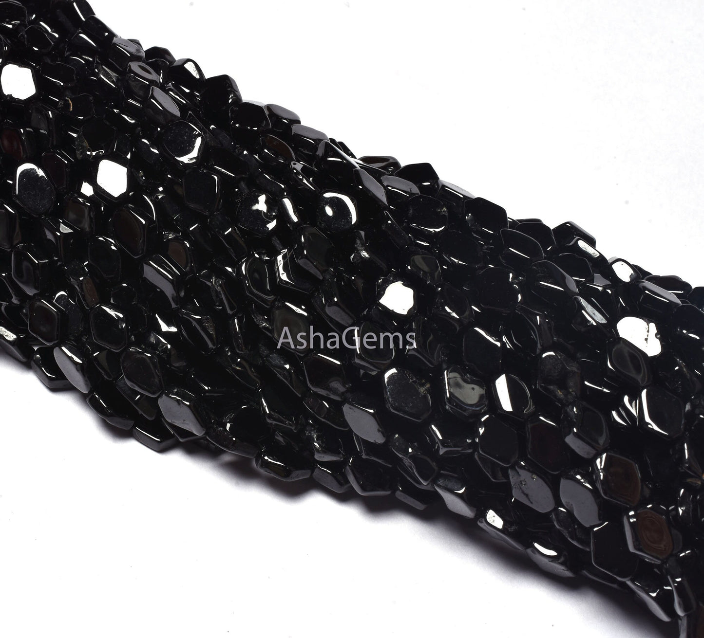 beautiful Black Spinel Smooth Fancy Shape Gemstone Beads,13" Strand Natural Black Spinel Plain Handmade Uneven Rhombus Shape Beads Jewelry