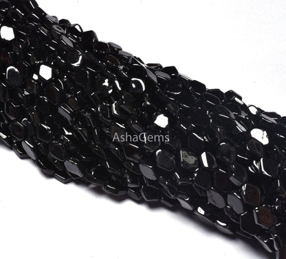 beautiful Black Spinel Smooth Fancy Shape Gemstone Beads,13" Strand Natural Black Spinel Plain Handmade Uneven Rhombus Shape Beads Jewelry