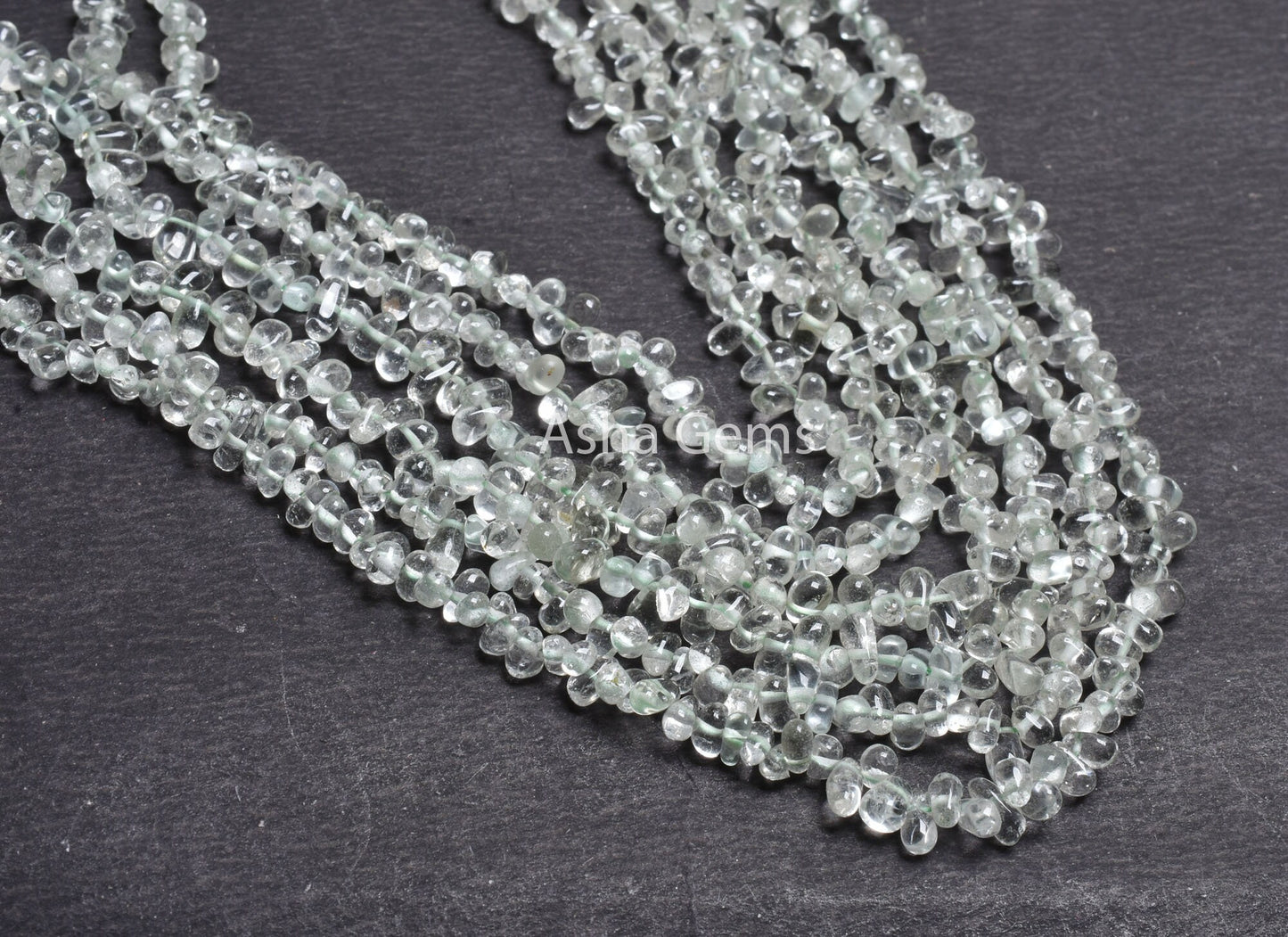 Fine Green Amethyst Smooth Drops Shape Beads,13" Natural Green Amethyst Tiny Teardrop Beads Briolette Amethyst Side Drill Drop Handmade SALE