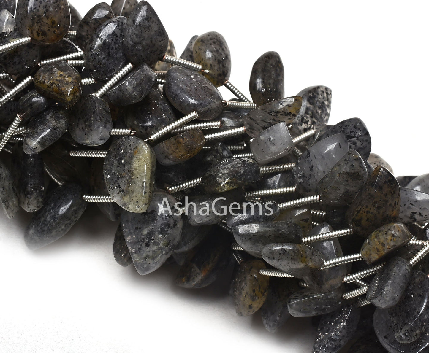 Beautiful Black sunstone Fancy Shape Beads,8" Strand Sunstone Side Drill Keri Shape Gemstone Handmade Beads Sunstone Beads For Jewelry Craft