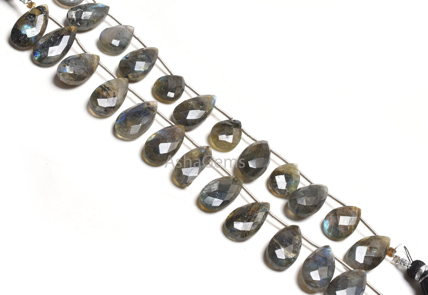Multi Blue Fire Labradorite Fancy Long Pear Faceted beads,9-18 mm labradorite bead, Natural Flash Black rainbow Briolette Gemstone Bead SALE