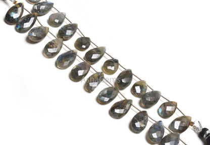 Multi Blue Fire Labradorite Fancy Long Pear Faceted beads,9-18 mm labradorite bead, Natural Flash Black rainbow Briolette Gemstone Bead SALE