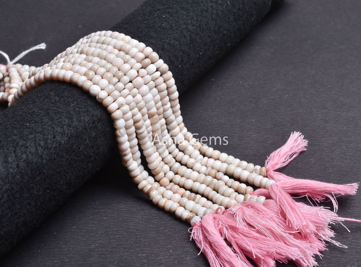 9" Strand Opal Smooth Rondell Shape Beads, Shaded Pink Peach Opal Beads,5.50, 6 mm Bio Pink Opal Plain Handmade Gemstone Beads Jewelry Craft