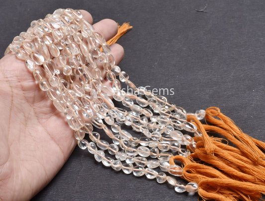 Natural Citrine Quartz Smooth Nugget Shape Beads,13" Strand Light Yellow Citrine Tiny Uneven Nugget Handmade Citrine Bead Jewelry Craft SALE
