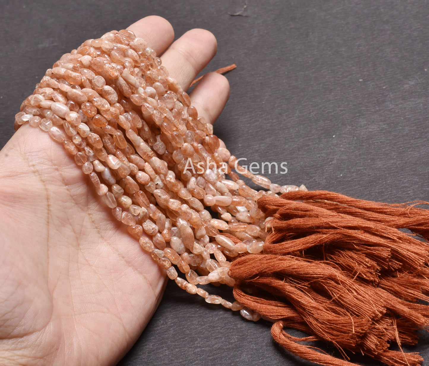 13"Strand Beautiful Shaded Red Sunstone Smooth Nugget Beads,4-8mm Natural Sunstone Plain Handmade Uneven Tiny Nugget Bead Jewelry Handicraft