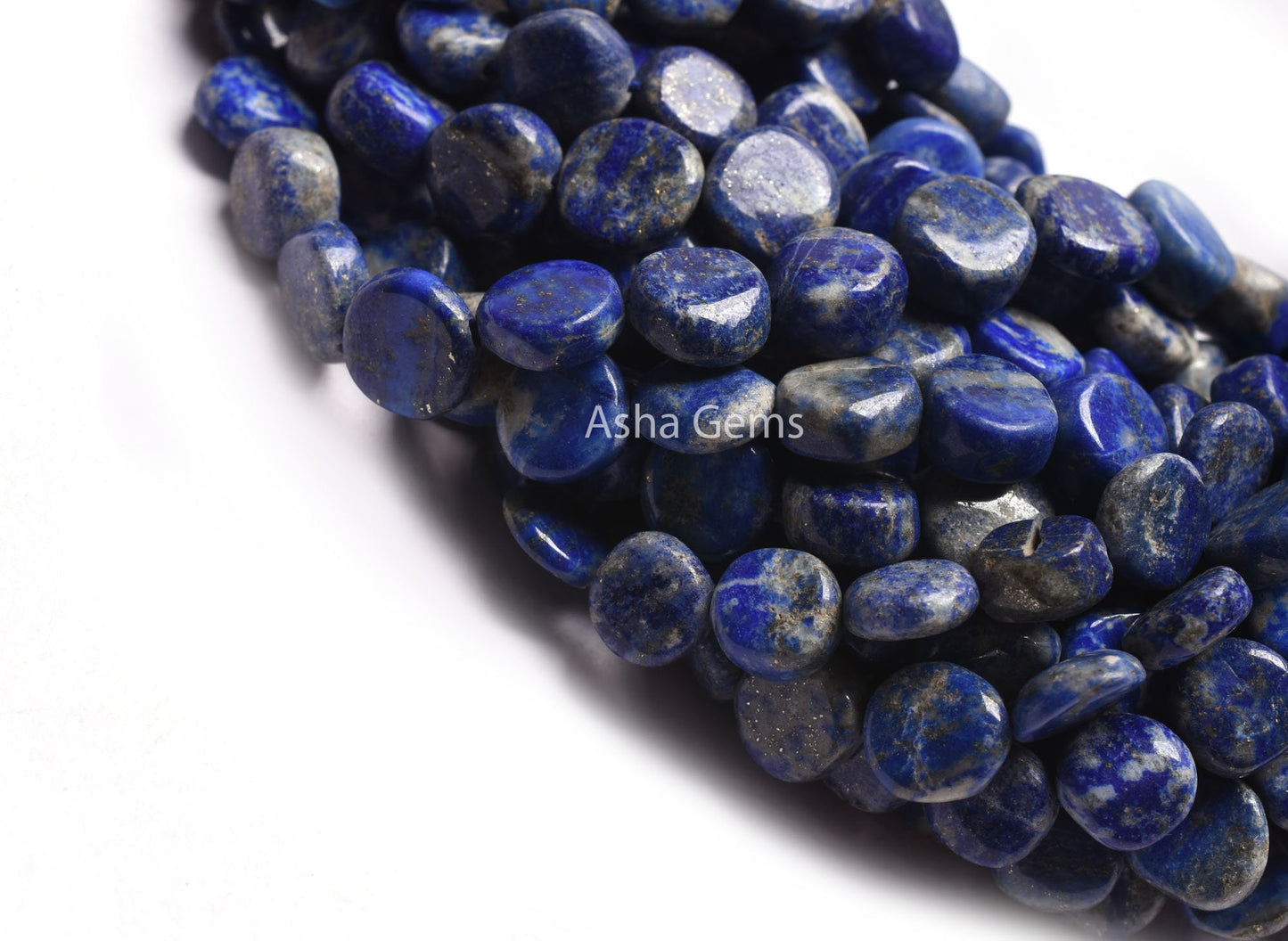 Natural Lapis Lazuli Smooth Coin Gemstone Beads,13" Strand Blue Lapis Plain Handmade Uneven Flat Coin Straight Drill Bead lapis Jewelry SALE