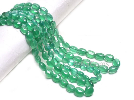 16" Strand Green Onyx Smooth Oval shape gemstone Beads, Fine Green Onyx Plain Handmade Oval Straight Drill Beads, Onyx Beads Jewelry Crafts