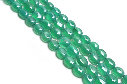 Fine Quality Green Onyx Smooth Oval Handmade gemstone Beads,16" Strand  Green Onyx Oval Straight Drill Beads, Onyx Beads Jewelry Crafts SALE