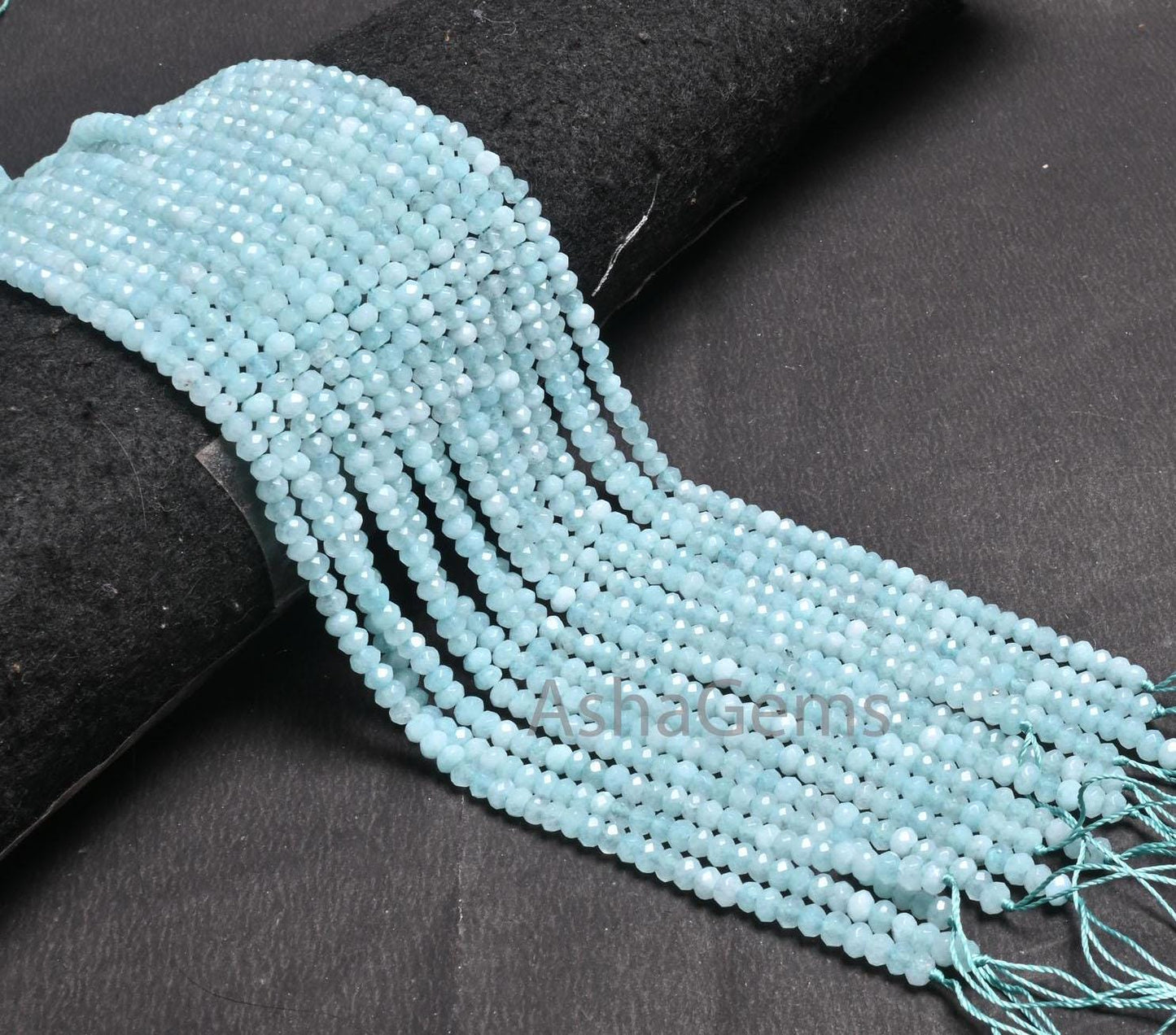 Beautiful Aqua Blue Jade Quartz faceted Rondelle Shape Beads,4.5 mm Sky blue Color Jade machine cut Gemstone Beads Jewelry Making Craft SALE