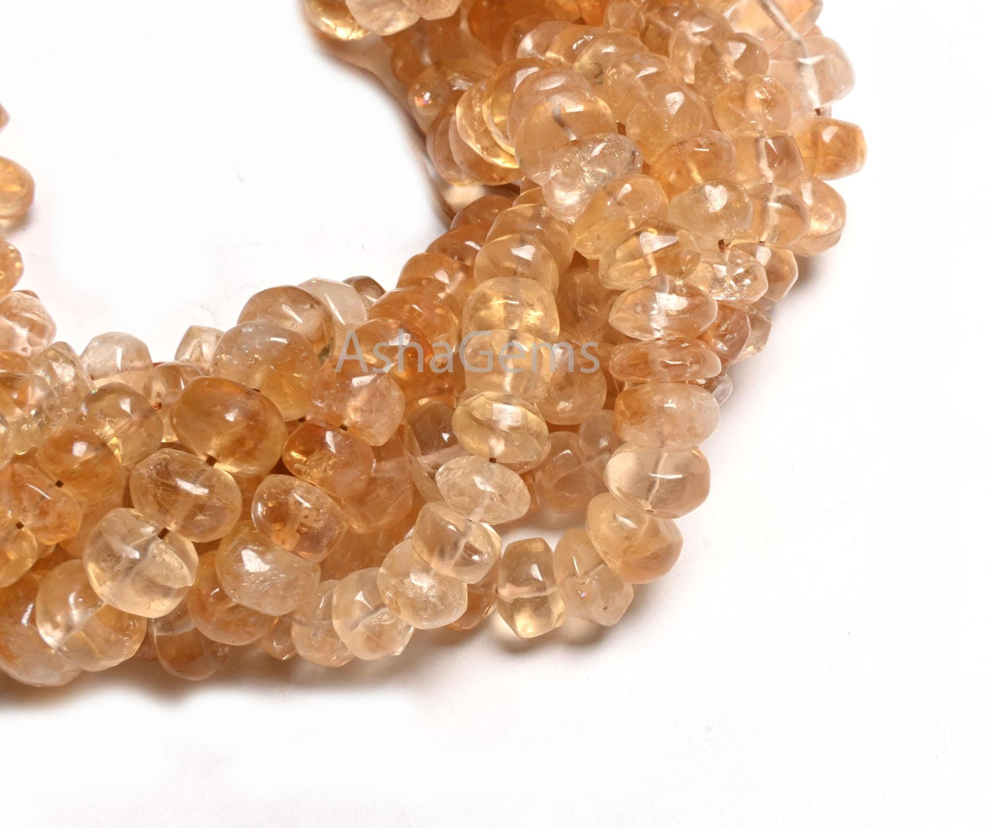 Yellow Citrine Smooth Rondelle Shape handmade Beads,9" natural Citrine Quartz Plain Gemstone Loose Beads, Citrine Beads Jewelry Making Craft