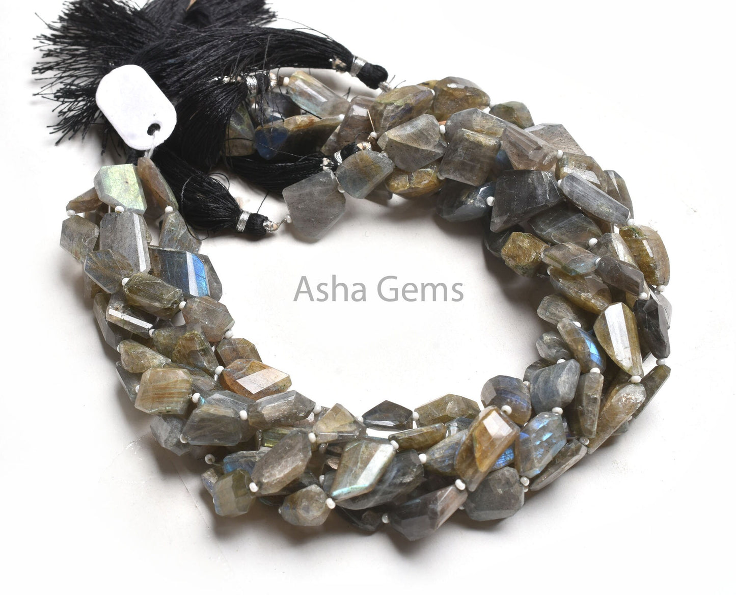 14" Strand Natural Labradorite Faceted Nugget Gemstone Beads, Multi Flash Labradorite Nugget Briolette Beads Black Rainbow Bead Jewelry SALE