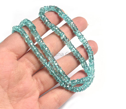 5 mm Fine Quality Blue apatite Smooth Tyre Shape Beads,16"Strand Sky Apatite Uneven Handmade Wheel Shape Apatite Gemstone Bead Jewelry Craft