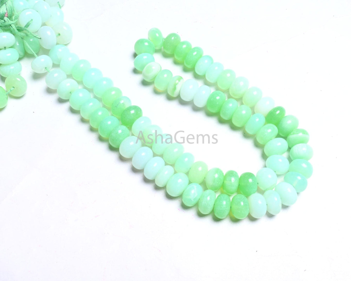 Beautiful Shaded Green Parrot Opal Smooth Rondelle Gemstone Beads, AAA Mint Green Opal Plain handmade Beads, Opal Beads Jewelry Making Craft