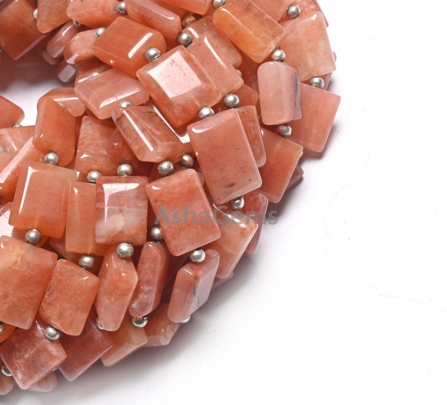 Fine Peach Quartz Fancy Chicklet Handmade Beads,9" Strand Pink Quartz Rectangle Shape Straight Drill Gemstone Loose Bead Jewelry Making SALE