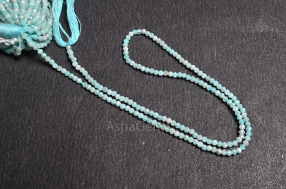 Beautiful Blue Amazonite Micro Cut Faceted Rondelle Beads,2.25 mm Natural Amazonite Machine Cut Tiny Gemstone Amazonite Beads Jewelry Crafts