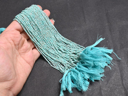 Beautiful Blue Amazonite Micro Cut Faceted Rondelle Beads,2.25 mm Natural Amazonite Machine Cut Tiny Gemstone Amazonite Beads Jewelry Crafts