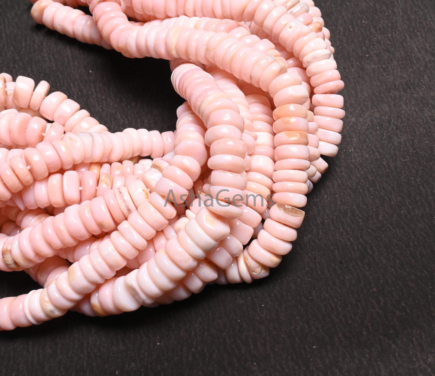 Beautiful Shaded Pink Opal Smooth heishi Tyre Uneven Shape Gemstone Beads, Fine Pink Opal Wheel Flat Tyre Plain handmade Bead Jewelry Making