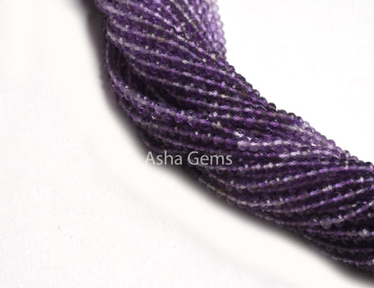 2.5 mm AAA Natural Amethyst Faceted Micro Cut Beads,13" Strand Shaded Purple Amethyst Machine Cut Gemstone Beads, amethyst Bead Jewelry SALE