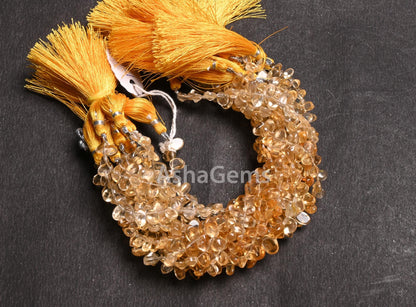 Beautiful Yellow Citrine Smooth Oval cabochon Side Drill Beads,8" Fine Natural Citrine Quartz Plain Handmade Oval Gemstone Bead Jewelry SALE