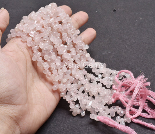 Beautiful Pink Rose Quartz Smooth Drops Shape Beads, Natural Rose Quartz Plain Handmade Teardrop Gemstone Beads, Rose quartz Beads Jewelry
