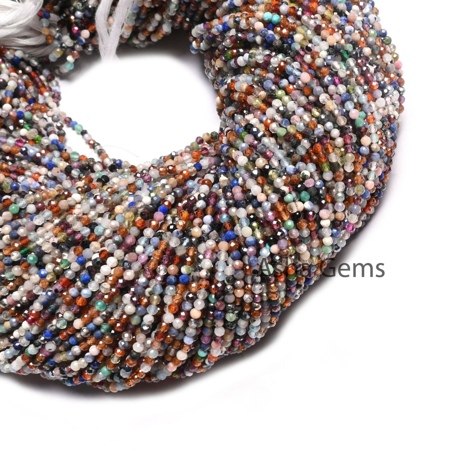 2 mm Natural Mix Color stone Disco Micro Cut Tiny Beads, Fine Quality Multi Disco Faceted Rondelle Gemstone Loose Beads Jewelry Making Craft