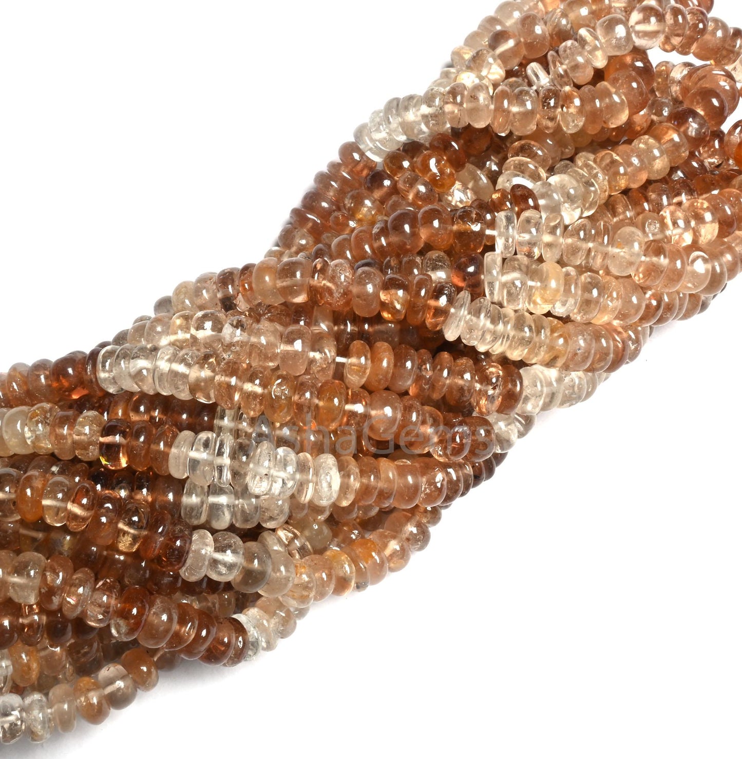 Beautiful Imperial topaz smooth rondelle shape Gemstone beads,8/16"Fine Natural Shaded Brown topaz handmade Topaz Bead Jewelry Necklace sale