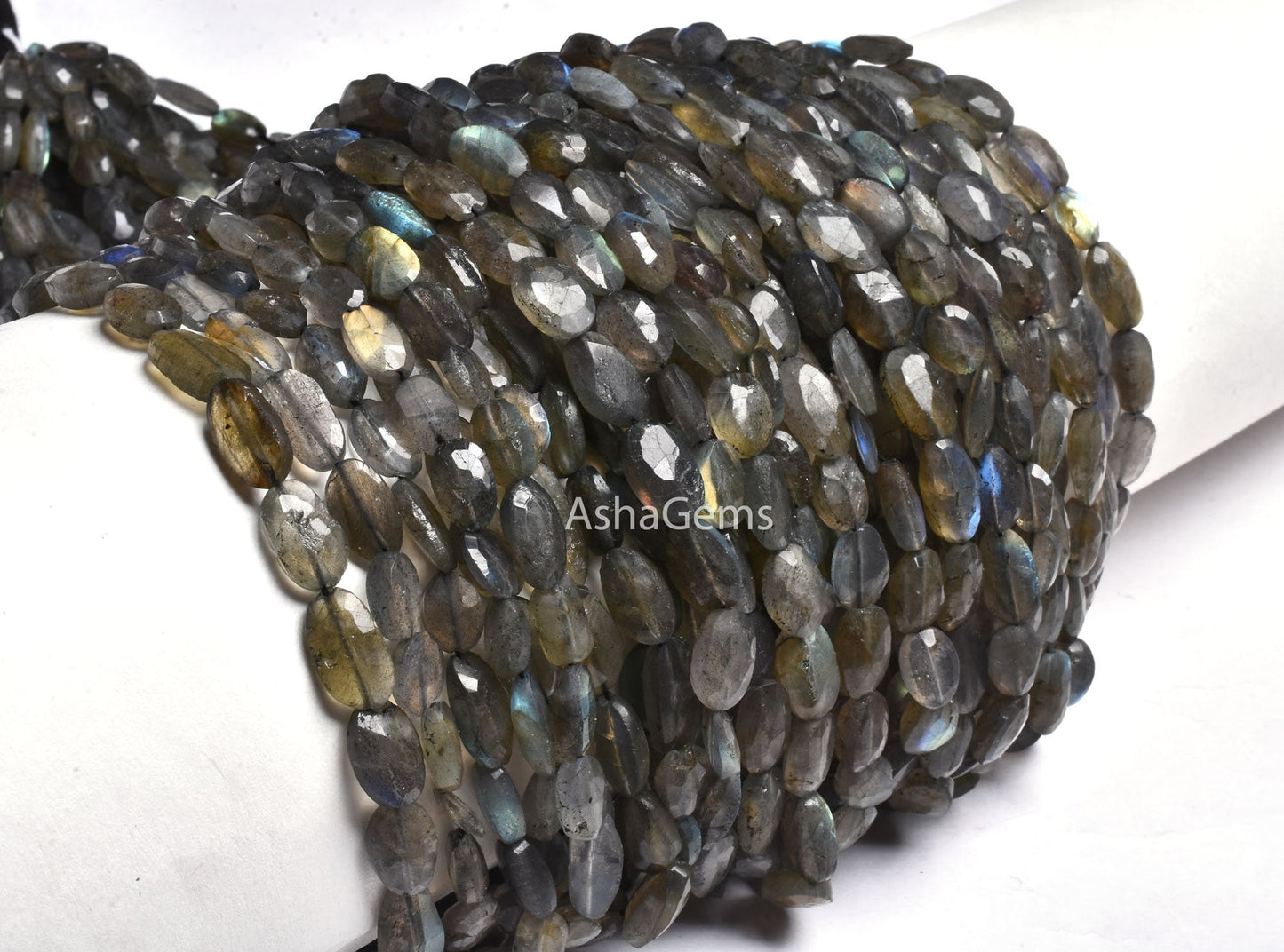 beautiful Labradorite Faceted Oval Gemstone Beads,13"Strand Natural Fire Labradorite beads Black Rainbow Handmade Uneven Oval Briolette Bead