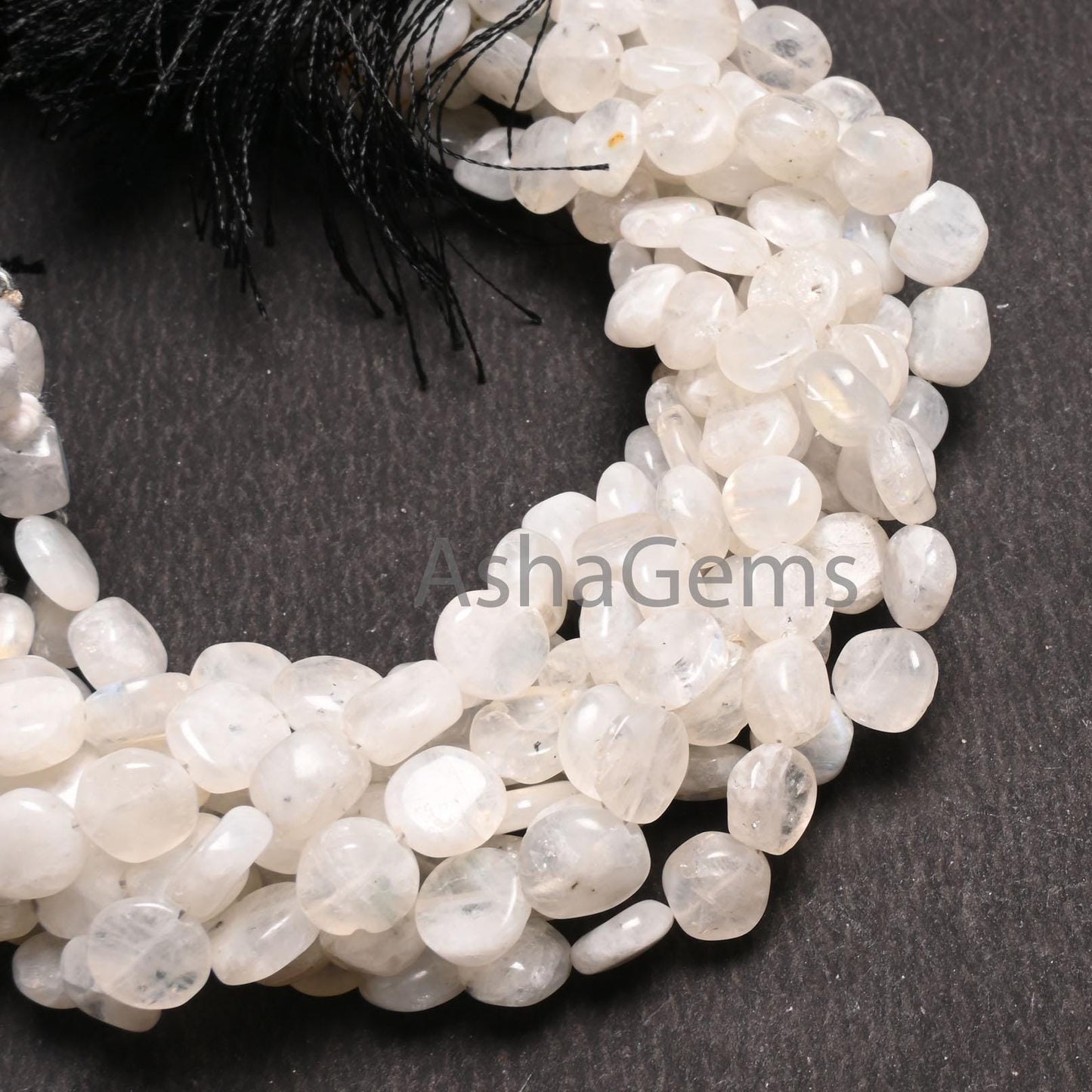 Beautiful White Rainbow Moonstone Smooth Coin Gemstone Beads,8" Natural Flash rainbow Moonstone Uneven Flat Coin Handmade Bead Jewelry Craft