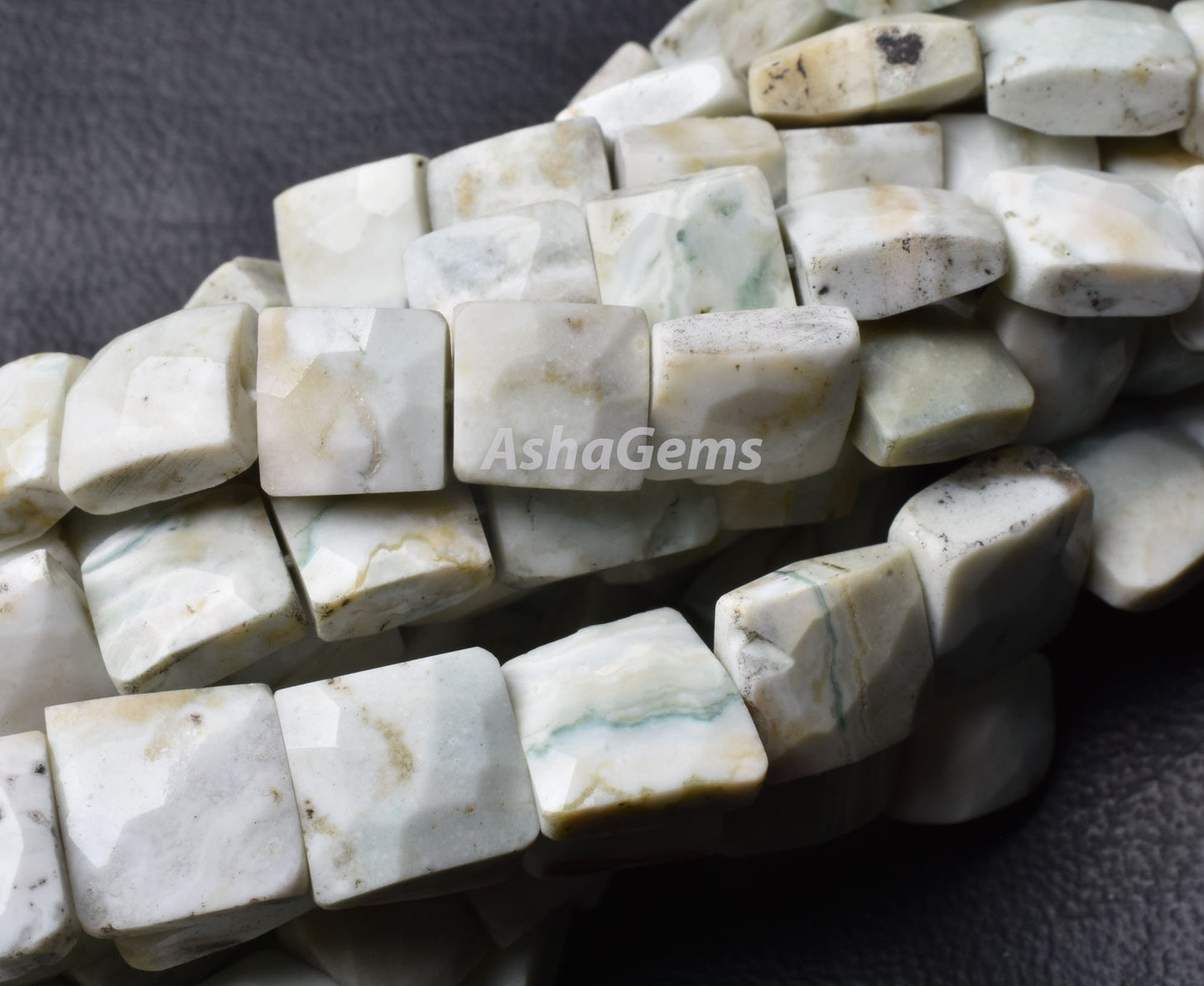 Beautiful Green Dot Opal Faceted Rectangle Shape Beads,8" Strand Opal Chiclet Beads, Opal Faceted Uneven Rectangle Beads handmade For Crafts