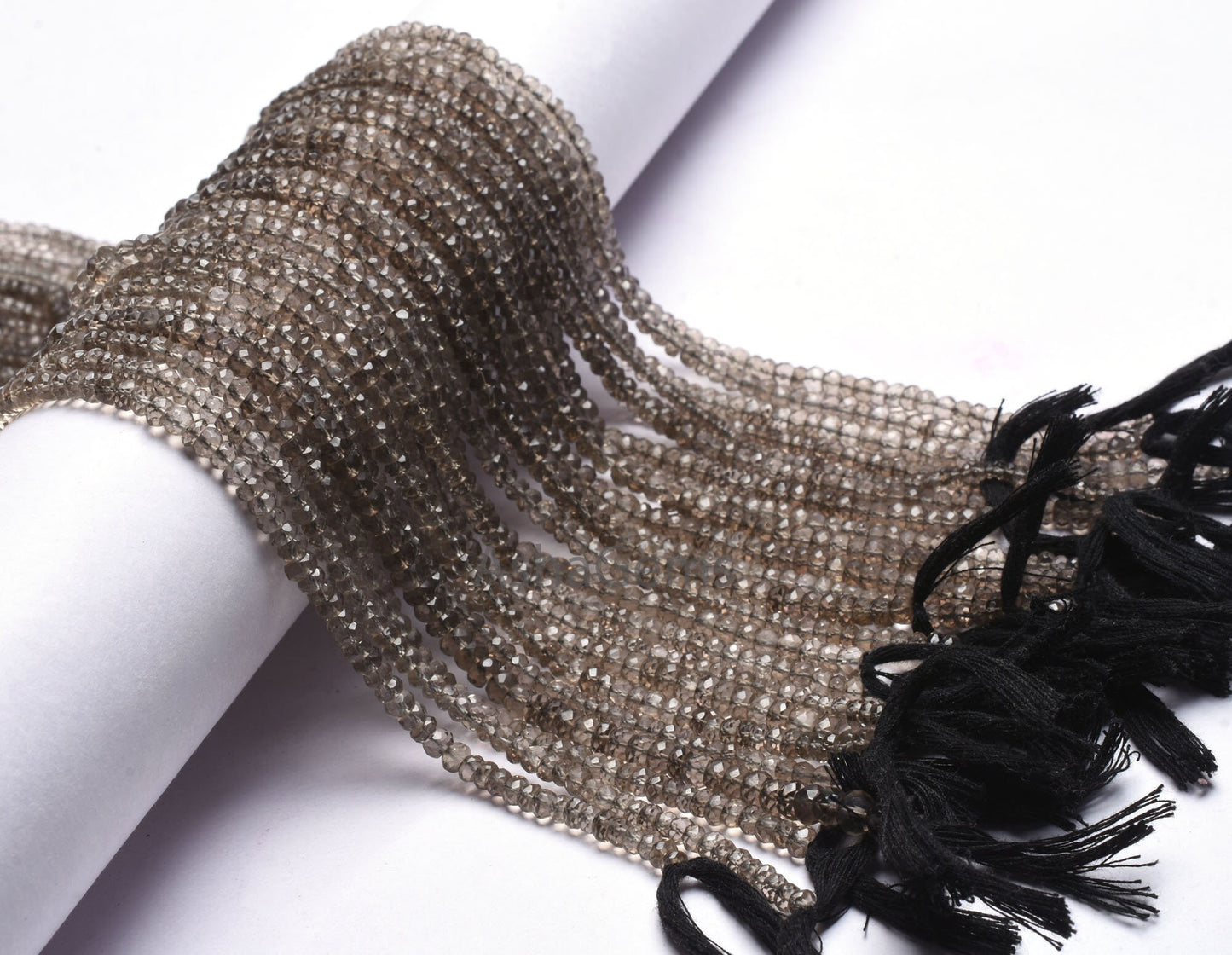 AAA Quality Natural Smoky Quartz Faceted rondelle Beads,13"Strand light Smoky Machine Cut Beads Gemstone smoky bead For Jewelry Making Craft
