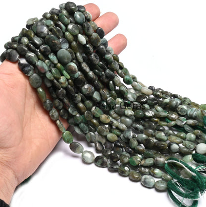 Natural Sakota Emerald Smooth Oval Handmade Beads, Shaded Green Emerald Oval Uneven Shape Gemstone Loose Beads, Emerald Bead Jewelry makings