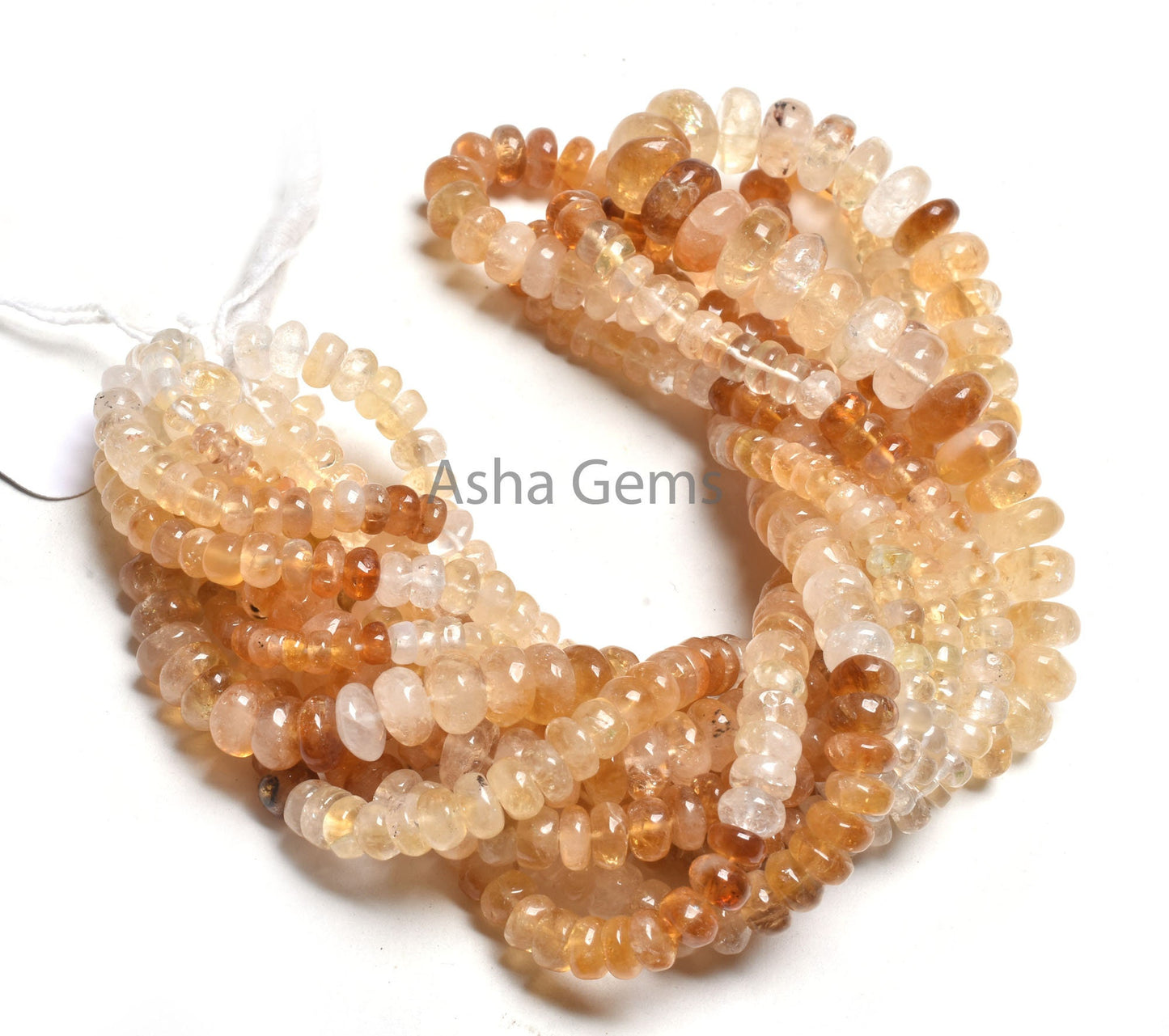 Beautiful Citrine Smooth Rondelle Gemstone Beads,16" Shaded Yellow Citrine Plain Handmade Roundelle Beads, Natural Citrine Quartz Beads SALE