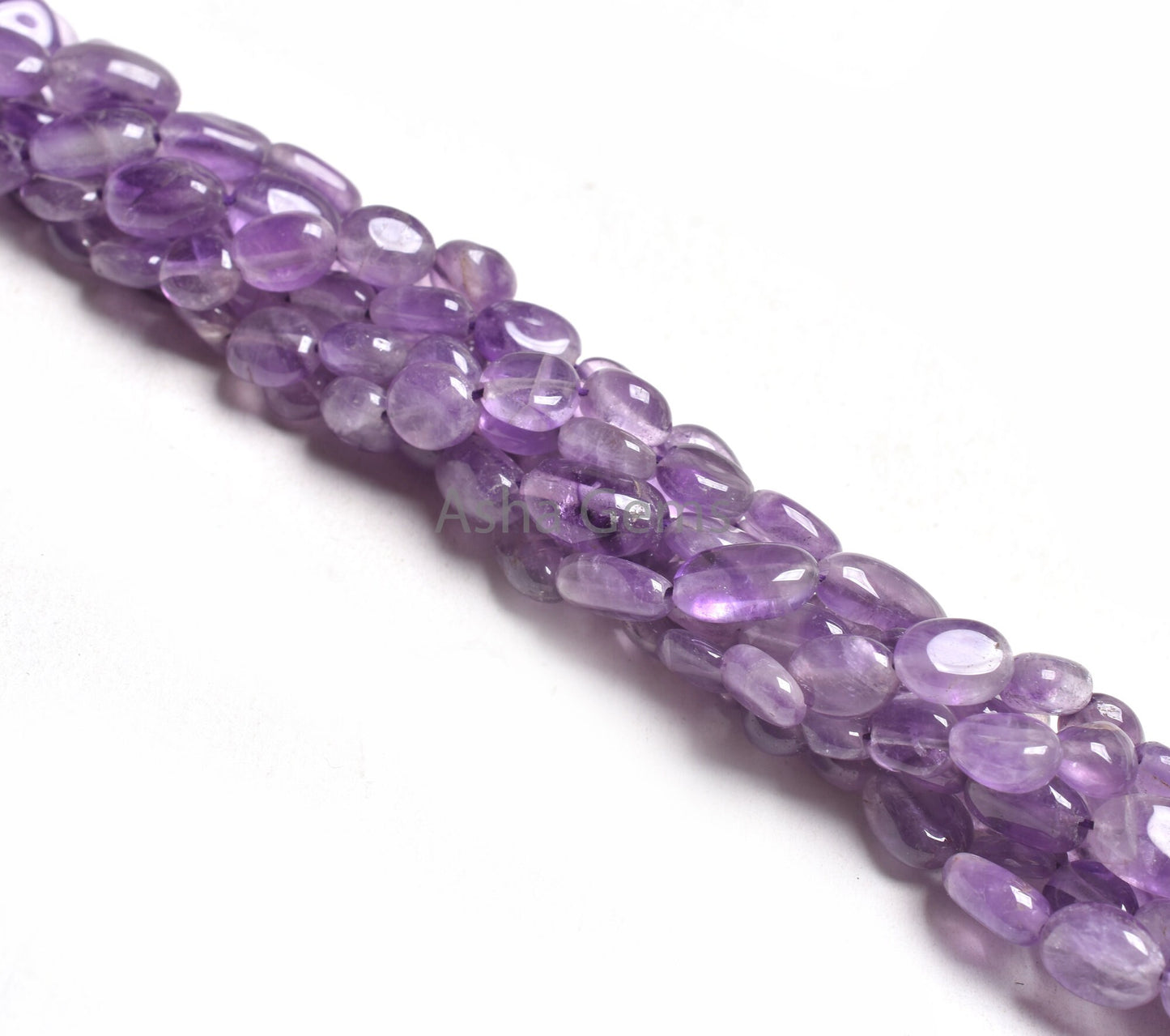 Natural Amethyst Smooth Handmade Oval Shape Gemstone Beads,13" Purple Blue Amethyst Uneven Oval Nugget Beads, African Amethyst Bead Jewelry