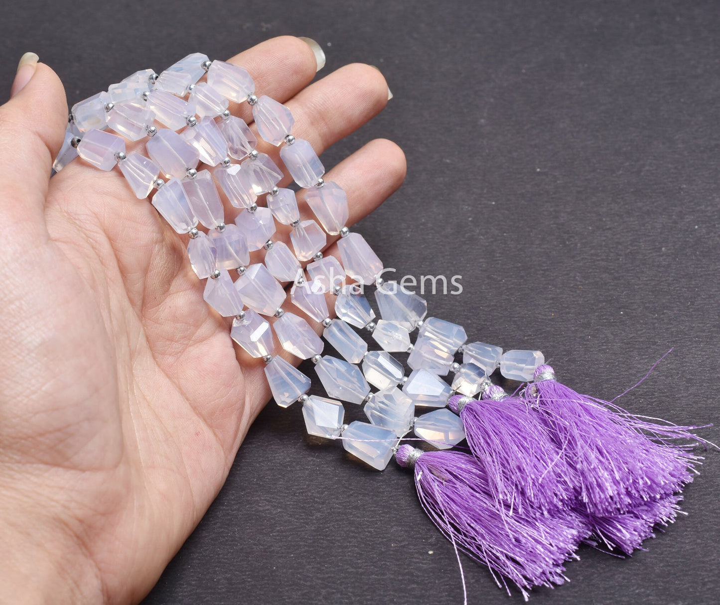 Fine Natural Lavender Quartz Faceted Nugget Shape Beads,6" Rare Purple Lavender Quartz Beads Gemstone faceted Nugget Bead Jewelry Craft SALE