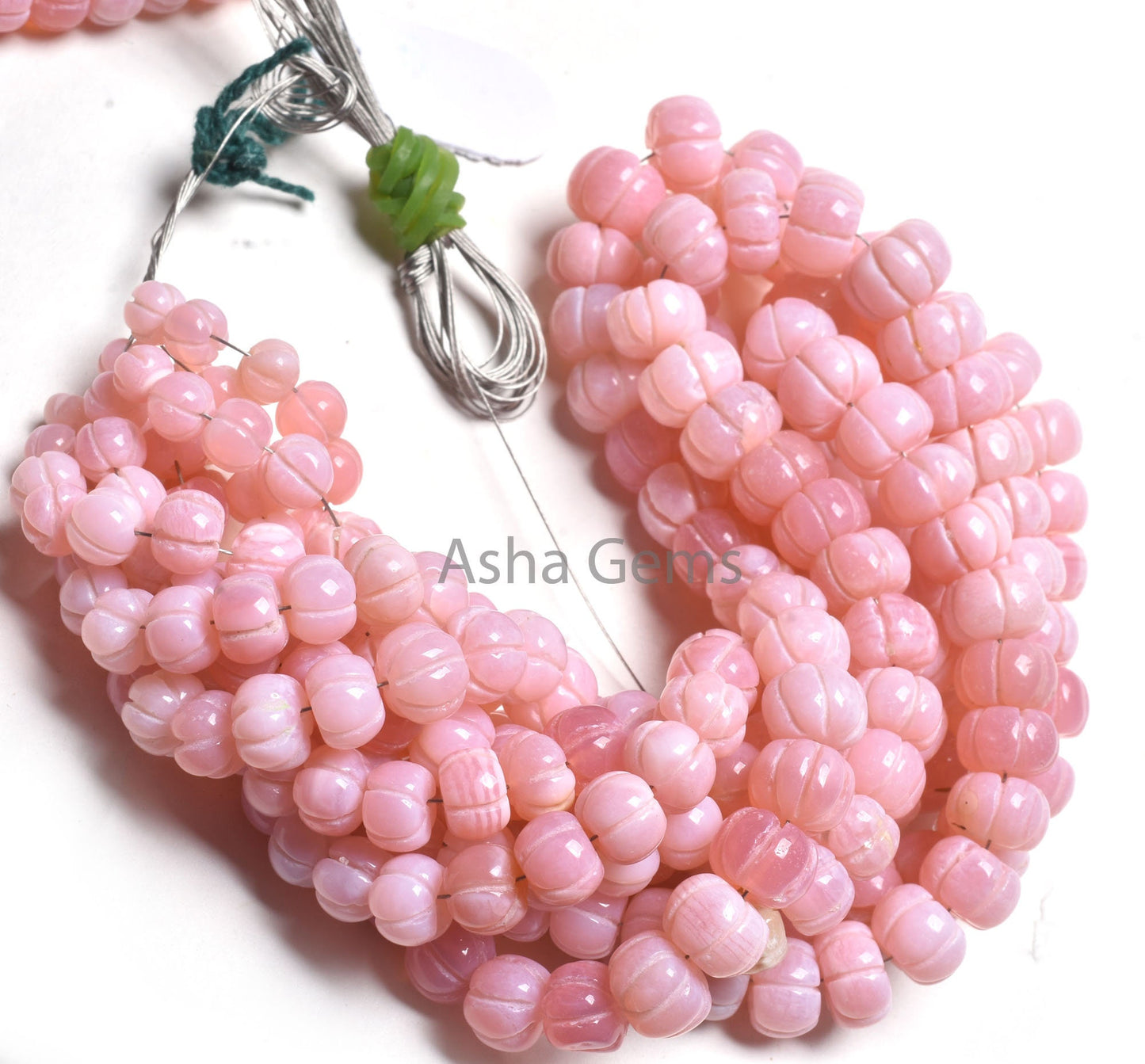 Beautiful Pink Opal Carving Watermelon Beads, AAA Pink Opal Smooth Carved Pumpkin Gemstone Beads Opal Carve Melon Beads Jewelry Craft SALE