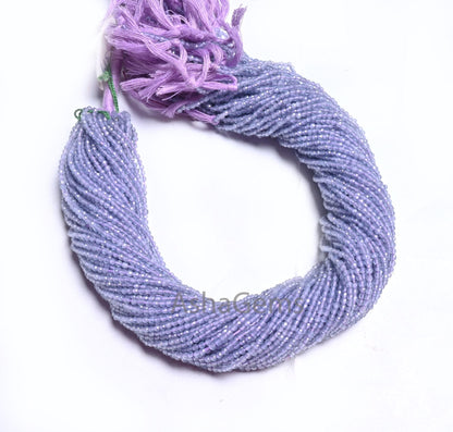Beautiful Natural Lavender Quartz Micro Cut Faceted Gemstone Beads 2mm,AAA Purple Blue Lavendar Faceted Rondelle Shape Beads, Jewelry Crafts