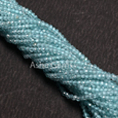AAA Blue Apatite Micro Cut Rondelle Gemstone Beads,1.8 mm Natural Sky Blue Apatite Bead, Apatite Tiny Machine Cut Faceted Bead Jewelry Craft