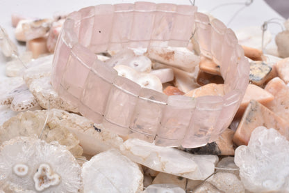 Beautiful Rose Quartz Fancy Chiclet Shape Beads, Natural Pink Rose QuartzFaceted Rectangle Beads For Bracelet, Jewelry Making, Rose Quartz