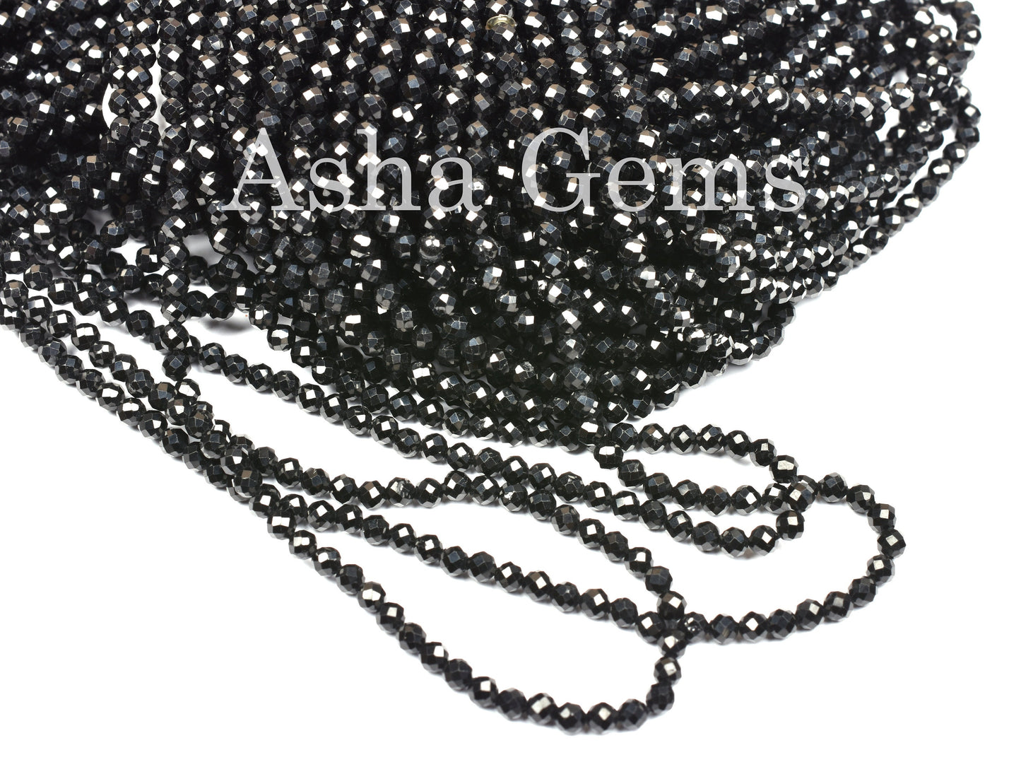 Natural Black Spinel Faceted Roundelle Beads,2, 2.4mm Spinel Micro Cut Beads, AAA Black spinal Gemstone Beads Jewelry Makings Craft Necklace
